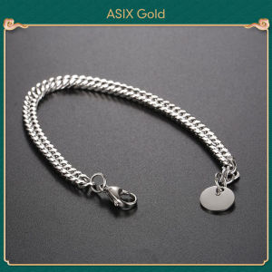 ASIX GOLD Mens Punk Titanium Steel Bracelet Korea Fashion Classic Hip-hop Style Bracelet