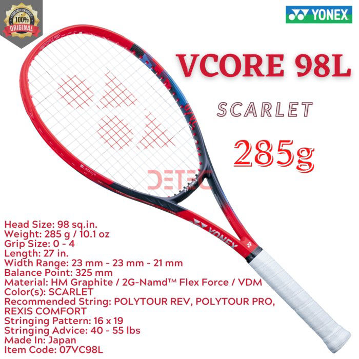 VCORE 98L Yonex 285 gram Scarlet raket tenis Raket Tenis Untuk
