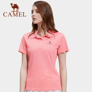 Cameljeans Womens T shirt Summer Wear Polo Shirt for Women Cool Ice Silk Quick-drying T-shirt Sports Short-sleeved Top