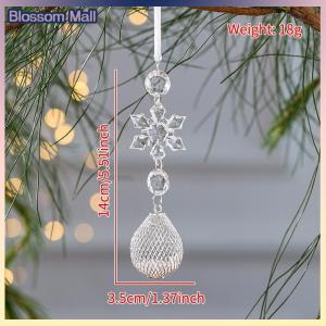 [Blossom] Xmas Tree Transparent Snowflake Hanging Ornaments Acrylic Pendant 2025 Christmas Decoration For Home Navidad Gifts New Year 2025