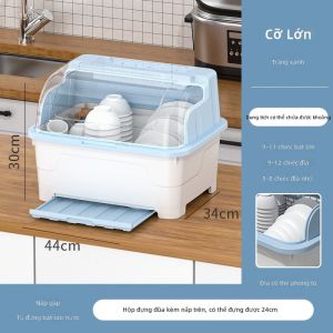 Hộp Đựng Chén Dĩa Ráo Nước Dung Tích Lớn Có Nắp Đậy Chống Bụi Cho Nhà Bếp Bát đũa bộ đồ ăn hộp chống bụi bát đĩa giá