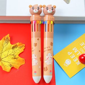 Pulpen 10 Warna Pena Motih Beruang Pulpen Karakter Teddy Bear