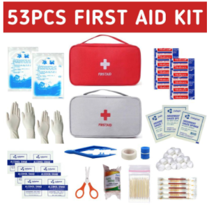 184pcs First Aid Kit Multi-purpose Emergency Medical SuppliesPortable Medical Bag For Outdoor Hiking Camping And More