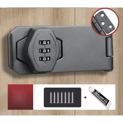 Password lock punching-free refrigerator lock pair unlocking Anti-theft drawer lock double-opening cabinet lock filing
