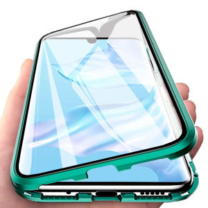 Double Sided Tempered Glass Phone Case For Samsung Galaxy S24FE S23FE A24 A54 A34 A14 A14 LTE A13 A135F A23 LTE A33 A53 A73 4G 5G 360° Full Protetcion Hard Back Cover Transparent Flip Shockproof Casing Shell