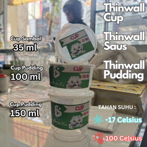Thinwall Cup 25ml 35ml 100ml 150ml isi 50 Cup Sambel Cup Pudding Cup Saus Tempat Saus