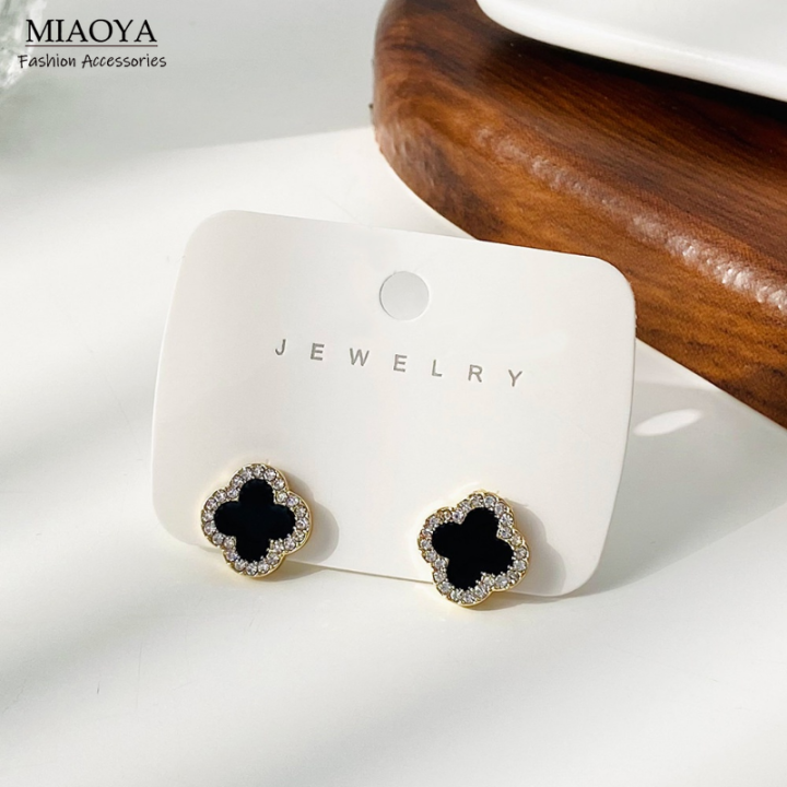 MIAOYA Fashion Jewelry Shop Elegant Four-leaf Clover Stud Earrings