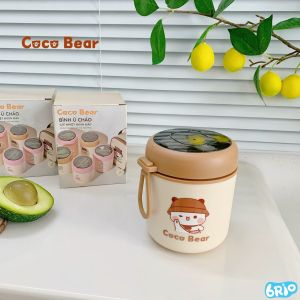Bình Ủ Cháo Coco Bear giữ nhiệt cho bé. Chất liệu Inox 316 An toàn cho trẻ em