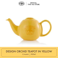 TWG Tea | Jazz Gold Design Teapot in White Ceramic with Polished 