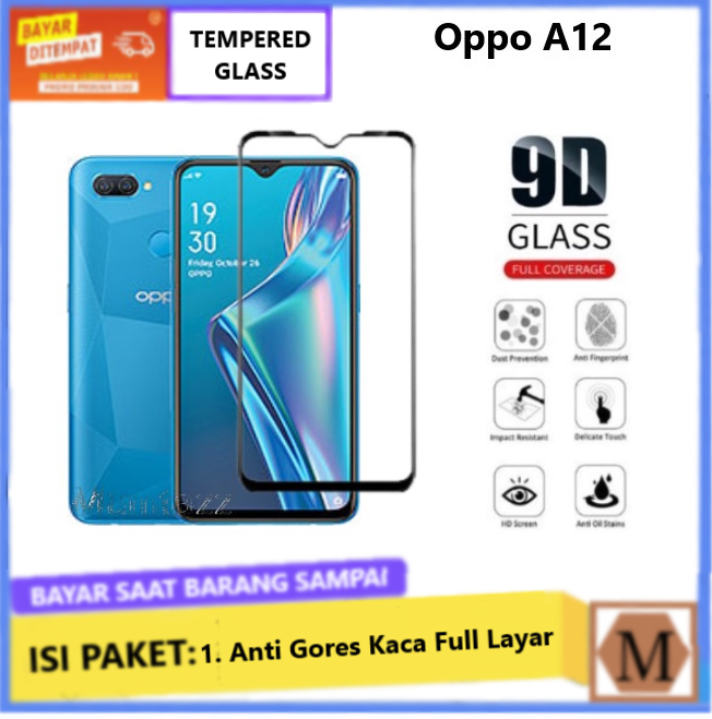 Promo Tempered Glass Oppo A12 A12s Anti Gores Kaca Full Layar