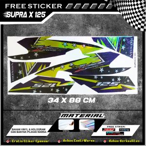 STIKER STRIPING MOTOR HONDA SUPRA VARIASI FULL SET VINYL SVS - 09 TERMURAH DAN TERLARIS