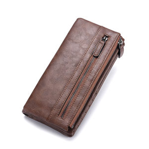 Young mens wallet long Phone bag zipper Coin Purse Removable multi-position Card soft leather hand wallet men cartera Clutch