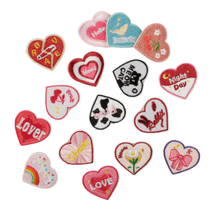 16 Pcs Heart Iron on Patches Bows Repair Patches Sewing Patches Embroidered Patches for Clothing Jeans Hat Backpacks