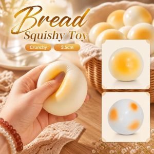 FAIRY Crunchy Simulated Bread Squeeze Toy Sound Effects Soft Crackling Bread Squishy Toy Novelty Anxiety Relief Rice Cake Pinch Office Desk Toy