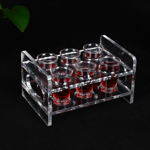 MU.HOME 6/8/12 หลุม Acrylic Cup Holder ที่วางแก้วช็อต วางแก้วเหล้า สีใสและสีดำ ช่อง รูกว้าง 4cm สำหรับปาร์ตี้บ้านบาร์ผู้ถือแก้ว