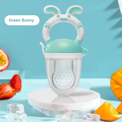 Baby Fruit Feeder Pacifier BPA-Free Silicone Fresh Food Feeder Nipple Bunny Design Teething Toy soother nipple