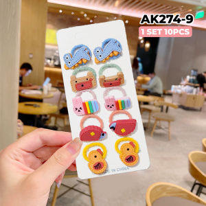 Ikat Rambut Korea Anak Perempuan Lucu Motif Bunga Buah Aksesoris Karet Rambut Import AK274