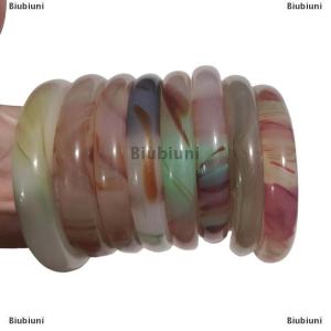 [COD] Biubiuni Bất ite băng tự nhiên màu xanh lá cây Bangle Vòng đeo tay sang trọng cho phụ nữ quà tặng bạn gái