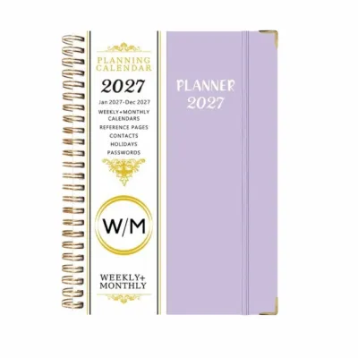 FLICKS A5 Size Yearly Planner Notebook Spiral Binding 2027 Spiral Schedule Notebook Easy To Use 365 Days Diary Daily Plan Yearbook Office Supplies