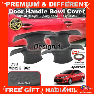 Car Door Handle Protector TOYOTA VIOS 2019-2022 Matte Black Carbon Red Logo Bowl Cover Trim