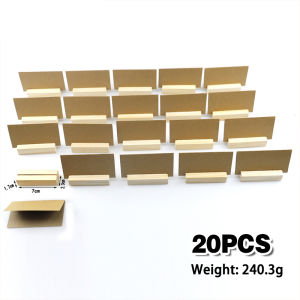20pcs Wooden Table Menu Holder Number Clip Wooden Base Holder For Name Card Memo Photo Postcard