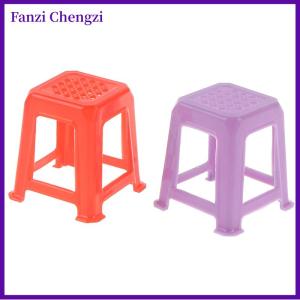 Fanzi เก้าอี้พลาสติกขนาดเล็กสำหรับใช้ในบ้านตุ๊กตาของเล่น1 12