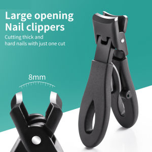 Black Nail Clipper Stainless Steel  Portable Nail Cutter for Beauty Hand Foot Nail