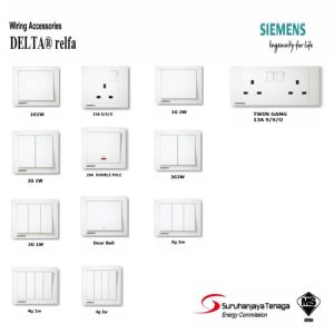 SIEMENS DELTA® Relfa SERIES SWITCHES & SOCKET OUTLET SIRIM APPROVED