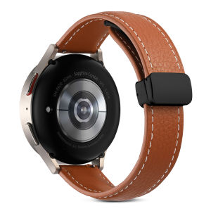 Zenia 20mm Skin-friendly Leather Watch Strap for Garmin Forerunner 70/170/165/55/645 Music/245 570 42mm Venu SQ Approach J1 S12 S40 S42 S44 S50 Vivoactive 6 5 3 Vivomove Style/Luxe/HR/Trend/Sport D2 Air X10 Haylou LS12 RS4 Plus Amazfit Bip U Pro GTS 2 4