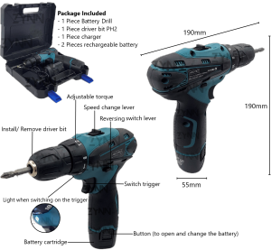 [SG STOCK] BATTERY DRILL 12V Cordless Electric Drill Screwdriver Wireless Power Hand Driver Rechargeable Battery