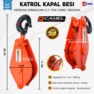 Katrol Kerekan Sumur Camel 0.5 Ton Timba Besi 3 Inch 500kg Roda Tarik Timba Sumur  3"
