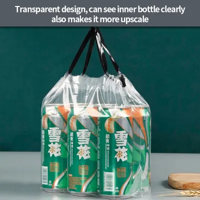 Drawstring Bag Transparent Tote Bag with Adjustable Belt Clear Shopping Plastic Tote Bag Gift Packing Bag