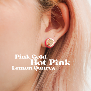 เครื่องประดับ Rock Me Jewelry รุ่น Circle Color Earrings ต่างหู ทองเหลือง ประดับพลอย