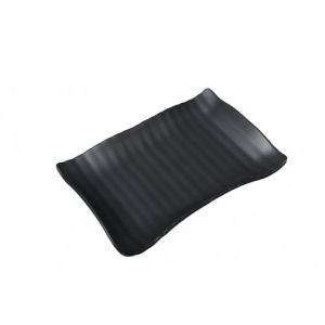 Dĩa nhựa melamine chữ nhật nhám đen phục vụ nhà hàng quán ăn - DCN47/48/49N