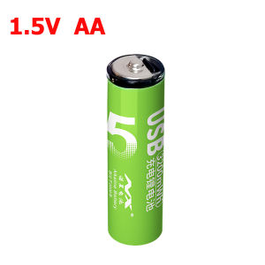 แบตเตอรี่ชาร์จ USB 1.5V AA 3200mwh Li-ion TYPE-C USB ชาร์จ 2PCS （ส่งฟรีสายชาร์จ + กล่องเก็บแบตเตอรี่）