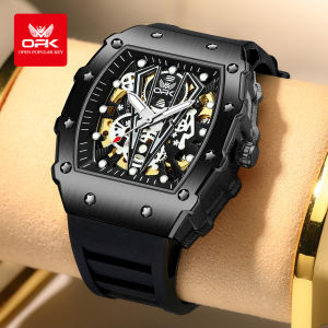 OPK Watch Men Original Waterproof 2024 New Style Fashion Luminous Silicone Watch Band Automatic Mechanical Watch With Free Box