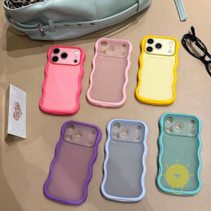 For iPhone 16 Pro Max Case Transparent TPU Wave Shape Wave Shape Phone Case For iPhone 15 Cover 手机壳 Aesthetic Korean Cute