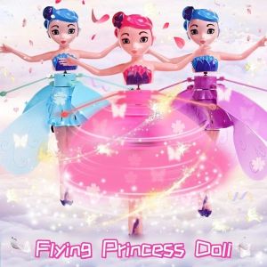 Flying Princess Doll Toy Flying Fairy Magical Wings Induction Infrared Control Flying Kids Toy Gift