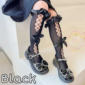 KAOS KAKI ANAK KOREAN STYLE SELUTUT MESH JARING RIBBON