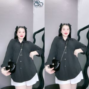 Set đồ bigsize nữ áo sơ mi tay dài lụa hàn cao cấp mix quần vải tây from dáng ulzang thời thượng cá tính SET904