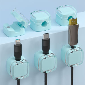 Fashion home-pet Magnetic cable clips flexible cord holder cable organizer magnetic adhesive grip tahan lama portable rumah tangga pejabat type-c hdmi lightning cable tidy