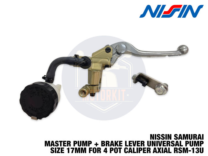 NISSIN SAMURAI MASTER PUMP + BRAKE LEVER UNIVERSAL PUMP SIZE 17MM FOR 4 POT CALIPER AXIAL RSM- 13U