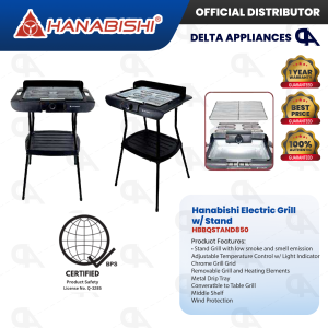Hanabishi Electric Griller Metal Drip Tray and Wind Protection w/ Stand Original w/ 1 Year Warranty HBBQSTAND850
