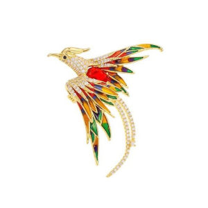 [fenggongshuode] Elegant Multicolor Phoenix Brooch For Women Men Exquisite Rhinestone Beauty Flying Bird Brooch Fashion Jewelry Accessories Gifts