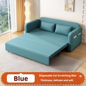 Modern Foldable Sofa Bed with Storage Cabinet Cat-Scratch Resistant