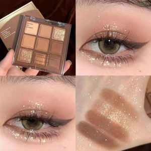 9 Colors Chocolate Eyeshadow Palette Long Lasting Shimmer Waterproof Earth Color Matte Eyeshadow Palette Cosmetics