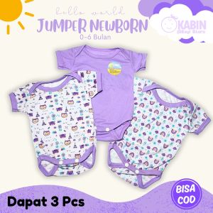 3 Pcs Jumsuit Baju Bayi Jumper Baby Newborn 0-3 Bulan