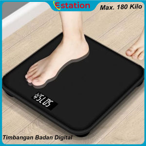 Estation - Timbangan Badan Digital Pengukuran Akurat Timbangan Layar LCD Berat Max 180kg