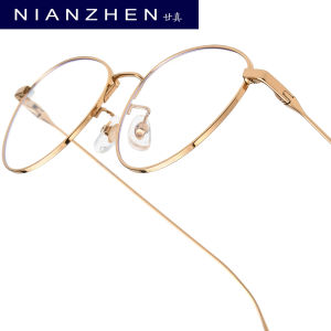 NIANZHEN Titanium Alloy Eyeglasses Frame Women Oval Brand Design Glasses Men Ultralight-Weight Retro Eyewear Spectacles 30885
