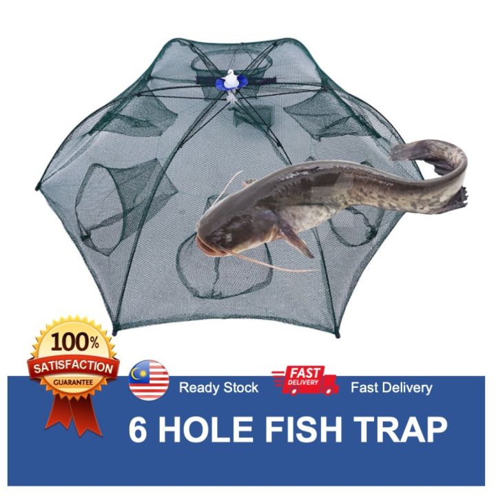 Portable Fishing Net Shrimp Cage Nylon Automatic Foldable Catch